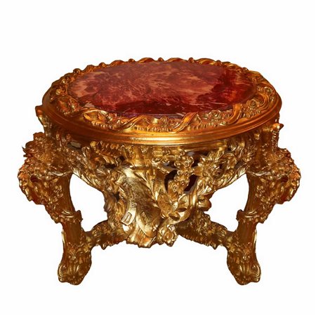 Tavolo rotondo da centro piano in ametista, 20° secolo