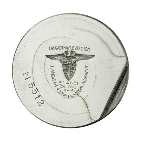  
N Moto Club Mantovano 1° Marcia Motociclistica Nazionale 13-14-15 Luglio Anno VII 62 x 46 mm 
 