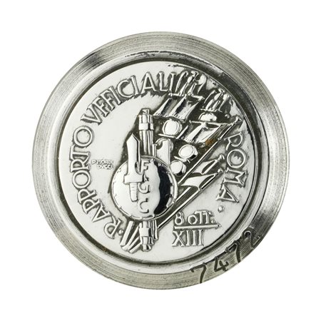  
P Rapporto Ufficiale Roma 8 Ottobre A XIII F G CP Morbiducci 41 x 40 mm 
 