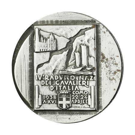  
P IV Raduno Dei Cavalieri Del Lavoro Como 22-24 Aprile 1938 A XVI Senesi Milano 43 x 37 mm 
 