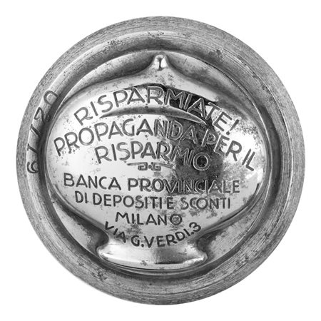  
P Risparmiete! Propaganda Per Il Risparmio Banca Provinciale Di Depositi E Sconti Milano Via G.Verdi 3. 57 x 48 mm 
 