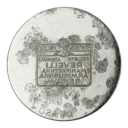  
N Hostibus Falce(O-S?) Societa Anonima Revelli Manifattura Armi Guerra Genova. 58 x 47 mm 
 