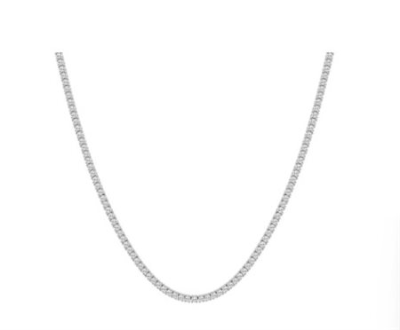 Girocollo Tennis in Oro Bianco con 200 Diamanti Lab Grown - 20 - Tennis Necklace