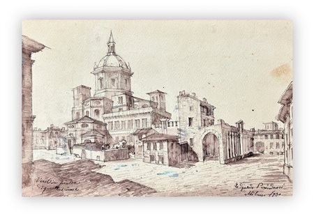 EDGARDO PERINDANI - Vecchia piazza di Porta Ticinese, 1930