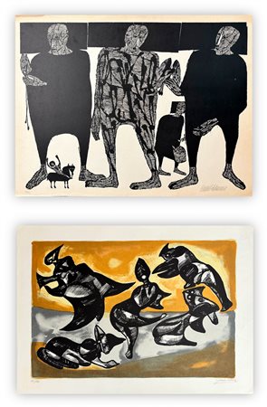 AUTORI VARI (VILELLA E ANONIMO) - Lotto unico composto da 2 opere grafiche