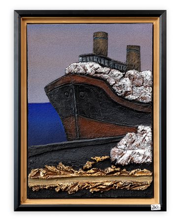 MARIO PASCHETTA (1949) - Carrara, il porto, marmi in carico, 1999