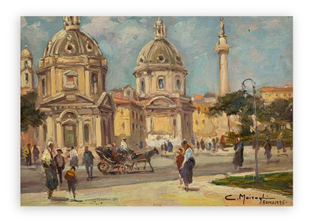ANACLETO MOIRAGHI (1880-1943) - Scorcio di Roma, 1938