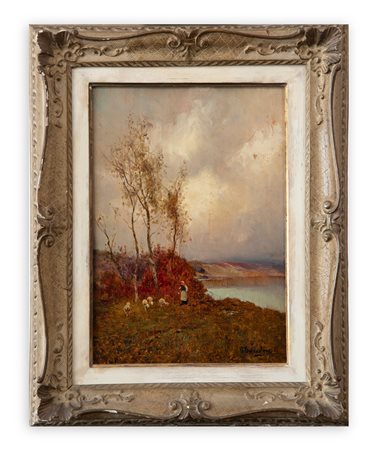 GIUSEPPE BUSCAGLIONE (1868-1928) - Tranquillità presso il laghetto