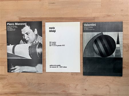PIERO MANZONI, WALTER VALENTINI E MARIO DE LUIGI - Lotto unico di 3 cataloghi