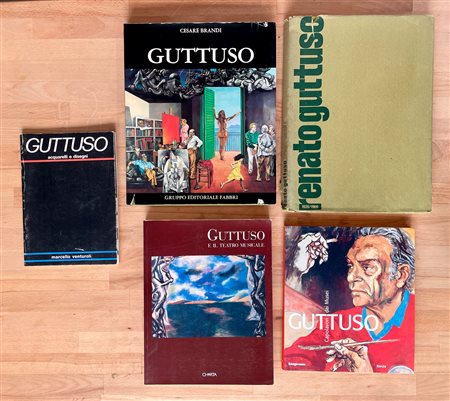 RENATO GUTTUSO - Lotto unico di 5 cataloghi