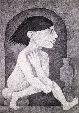 Medaglia Claudio (1919 - 1997) - Illustrazione con la tecnica del "ricciarello".