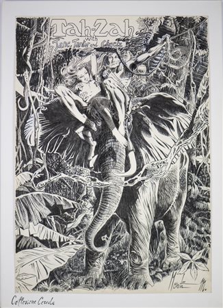 Montanaro Monti Antonio (n. 1958) - Tah Zah with Jane Tantor and Cheeta.