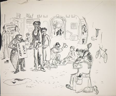 Bianconi Fulvio (1915 - 1996) - Disegno illustrativo.