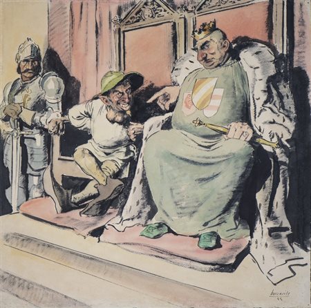 Boccasile Gino (1901 - 1952) - Bertoldo e Re Alboino per Bertoldo Bertoldino e Cacasenno.