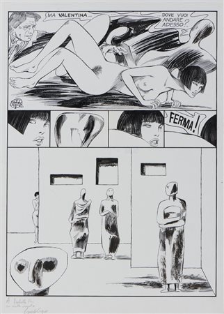 CREPAX  GUIDO (1933 - 2003) - VALENTINA INCONTRA HENRY MOORE PER LA STORIA SINDROME DI MOORE.