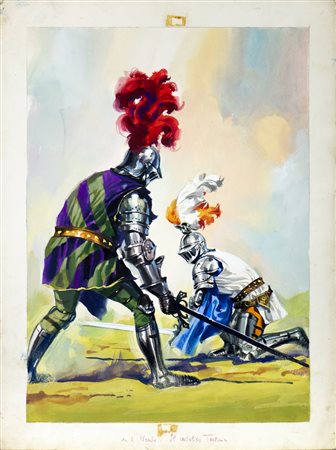 AA.VV - Due bozzetti cinematografici per film Ivanhoe /Il cavaliere teutonico di Richard Thorpe del 1952.