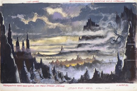 Mocetti S - Bozzetto per il film mai realizzato di Emimmo Salvi del 1982.