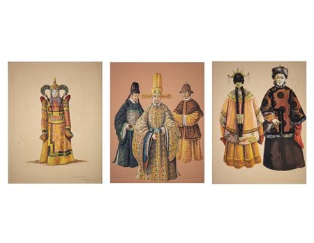 Casterline Thomas - Tre studi di costume per l'Ultimo Imperatore di Bernardo Bertolucci.