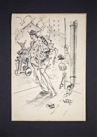 Wertmuller Lina (1928 - 2021) - Vignetta satirica.