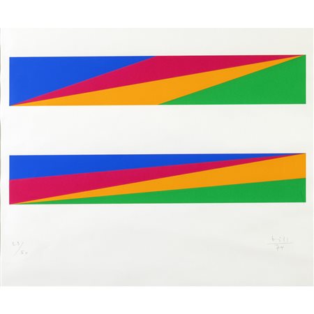 Max Bill Winterthur 1908 - Berlino 1994 55x64 cm. "Senza titolo", 1974,...