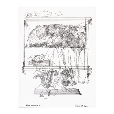 Elisa Montessori Genova 1931 24x18,5 cm. "L'udito delle foglie", 1984, china...