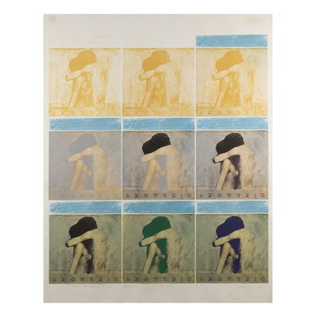 Franco Sarnari Roma 1933 - Scicli 2022 86x68 cm. "Nell'amore", 1972,...