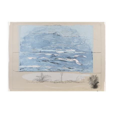 Piero Guccione Scicli 1935 - Modica 2018 50x70 cm. "Senza titolo", 1986,...