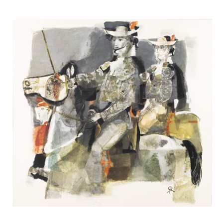 Roc Riera Rojas Barcellona 1913 - Castelldefels 1992 45x48 cm. "Picadores",...