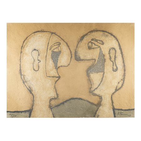 Rufino Tamayo Oaxaca 1899 - Città del Messico 1991 54x75 cm. "Due...