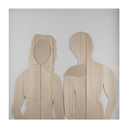 Mario Ceroli Castel Frentano 1938 49x49 cm. "Uomo e donna", 1971, multiplo in...