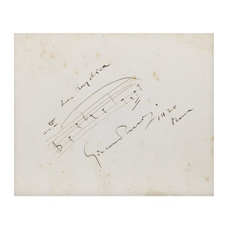 Giacomo Puccini Lucca 1858 - Bruxelles 1924 17x21 cm. piccolo omaggio con lo...