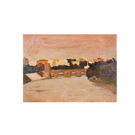 Carlo Quaglia Terni 1903 - Roma 1970 59x80 cm. "Ponte Milvio", 1970, olio su...