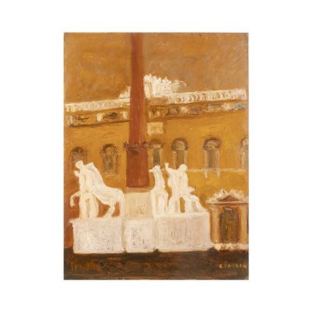 Carlo Quaglia Terni 1903 - Roma 1970 60x45 cm. "I Dioscuri al Quirinale",...