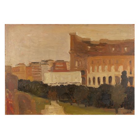 Carlo Quaglia Terni 1903 - Roma 1970 49,5x70 cm. "Colosseo", 1960, olio su...