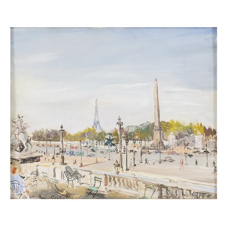 Mario Cortiello Napoli 1907 - San Sebastiano Al Vesuvio 1981 50x60 cm. "Paris...