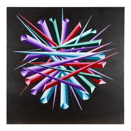 Giovanna Perillo Napoli 1948 70x70 cm. "Cover you 2", 2023, acrilico su tela,...