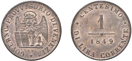 VENEZIA - GOVERNO PROVVISORIO DI VENEZIA (1848-1849) - 1 centesimo 1849.
