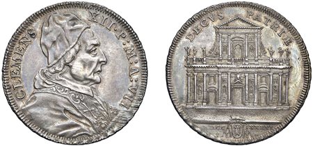CLEMENTE XII, Lorenzo Corsini (1730-1740) - Mezza piastra, an. VII.
