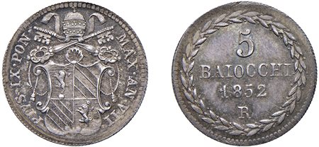 PIO IX, Giovanni Maria Mastai-Ferretti (1846-1870) - 5 baiocchi 1852, an. VII, Roma.