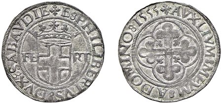 EMANUELE FILIBERTO (1553-1580) - 4 grossi 1555, I tipo.