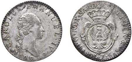 CARLO EMANUELE IV (1796-1800) - 7,6 soldi 1800.