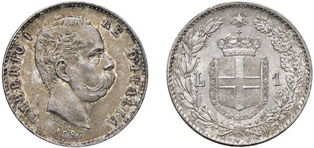 UMBERTO I (1878-1900) - 1 lira 1887.