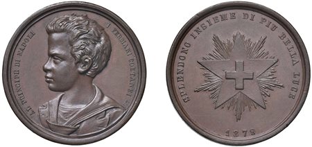 FERMO - durante UMBERTO I (1878-1900) - Medaglia dedicata al Principe di Napoli Vittorio Emanuele III, 1878.