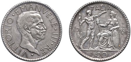 VITTORIO EMANUELE III (1900-1943) - 20 lire 1927.