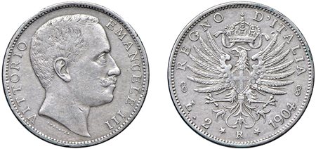 VITTORIO EMANUELE III (1900-1943) - 2 lire 1904.