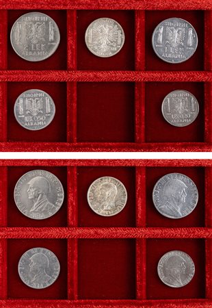 VITTORIO EMANUELE III - Albania (1939-1943) - Lotto di 5 monete.