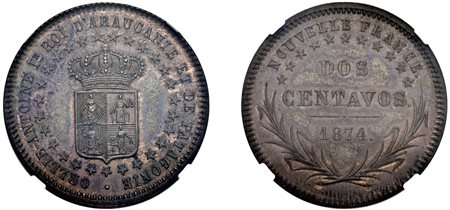 ARGENTINA / PATAGONIA - 2 centavos, 1874.