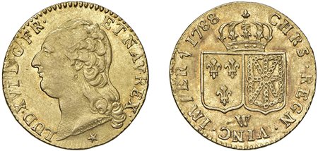 FRANCIA - LUIGI XVI (1774-1792) - Luigi 1788 W, zecca di Lille.