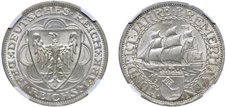 GERMANIA - REPUBBLICA DI WEIMAR (1919-1933) - 3 marchi 1927-A.