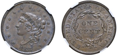 STATI UNITI D'AMERICA - 1 centesimo 1837.